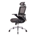 Black Ergonomic Mesh Office Chair, High Back Adjustable Headrest With Flip Up Arms, Tilt And Lock Function, Lumbar Support And Blade Wheels, Kd Chrome Metal Legs Black Office American Design Office