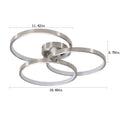 Three Ring Design, Contemporary Semi Flush Mount With Inner Ring Illumination Ceiling Lamp Chrome Modern Aluminium Iron