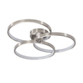 Three Ring Design, Contemporary Semi Flush Mount With Inner Ring Illumination Ceiling Lamp Chrome Modern Aluminium Iron