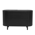 Curved Design Light Luxury Sideboard With Adjustable Shelves,Suitable For Living Room,Study And Entrance Black Mdf