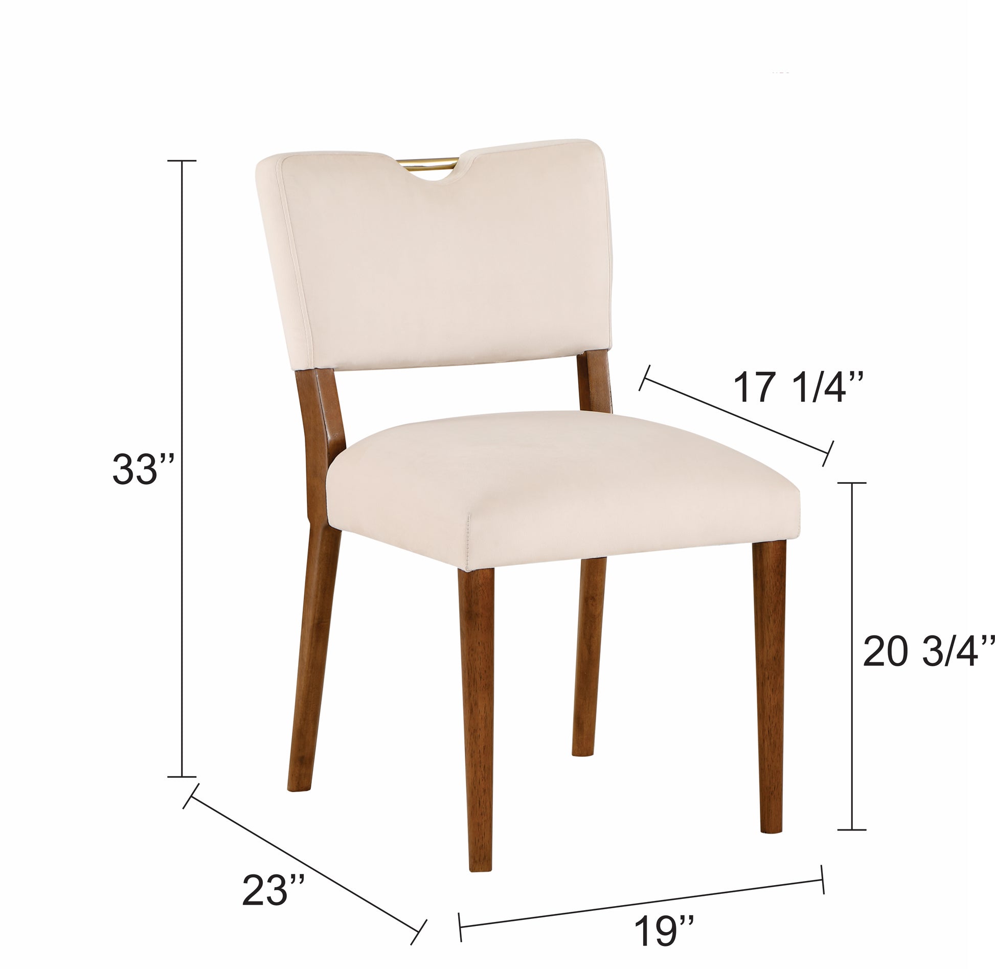 Bryson Sea Oat Velvet Dining Chair Set Of 2 Beige Foam Solid Wood