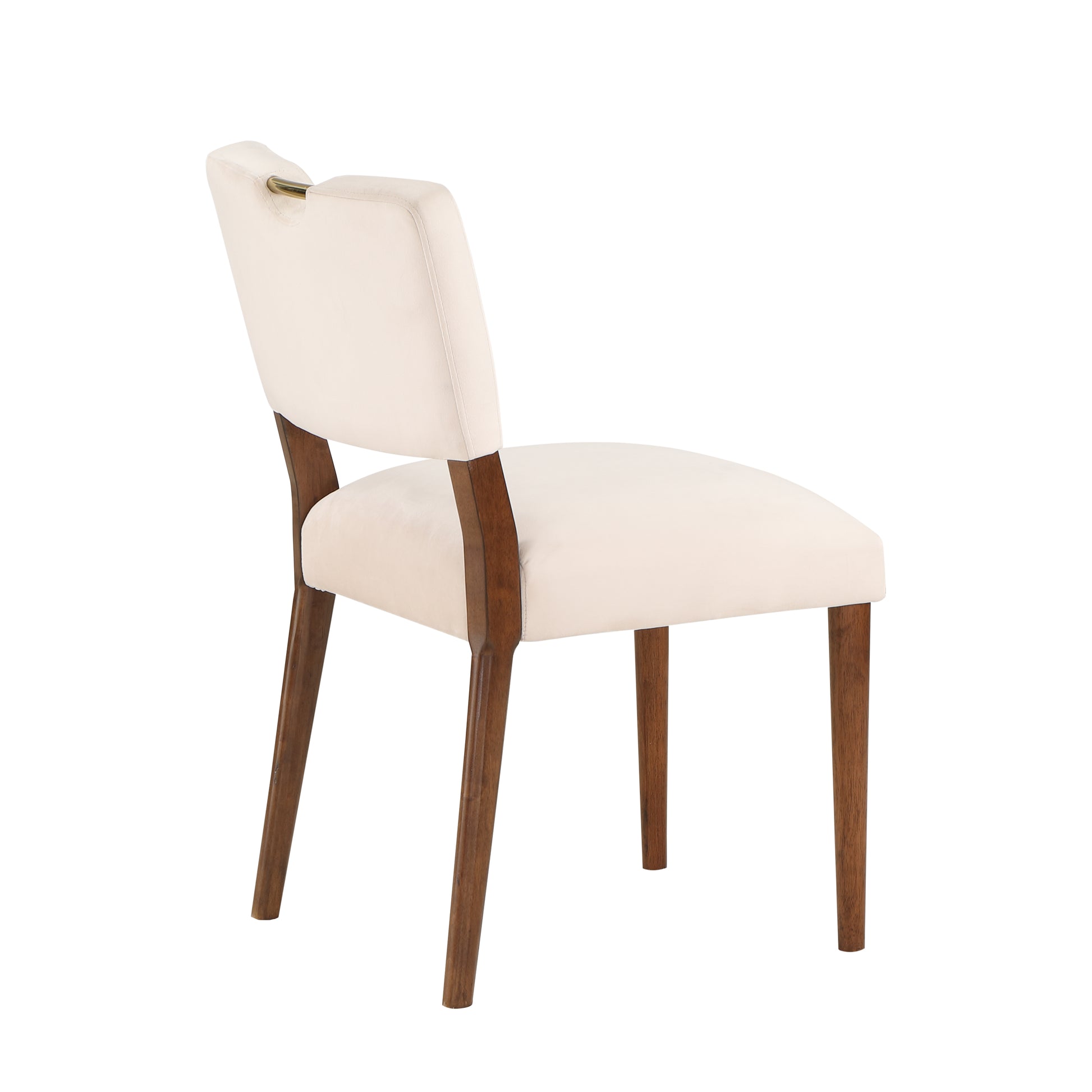 Bryson Sea Oat Velvet Dining Chair Set Of 2 Beige Foam Solid Wood