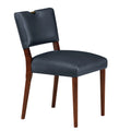 Bryson Midnight Blue Faux Leather Dining Chair Set Of 2 Dark Navy Foam Solid Wood