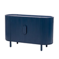 Curved Design Light Luxury Sideboard With Adjustable Shelves,Suitable For Living Room,Study And Entrance Blue Mdf