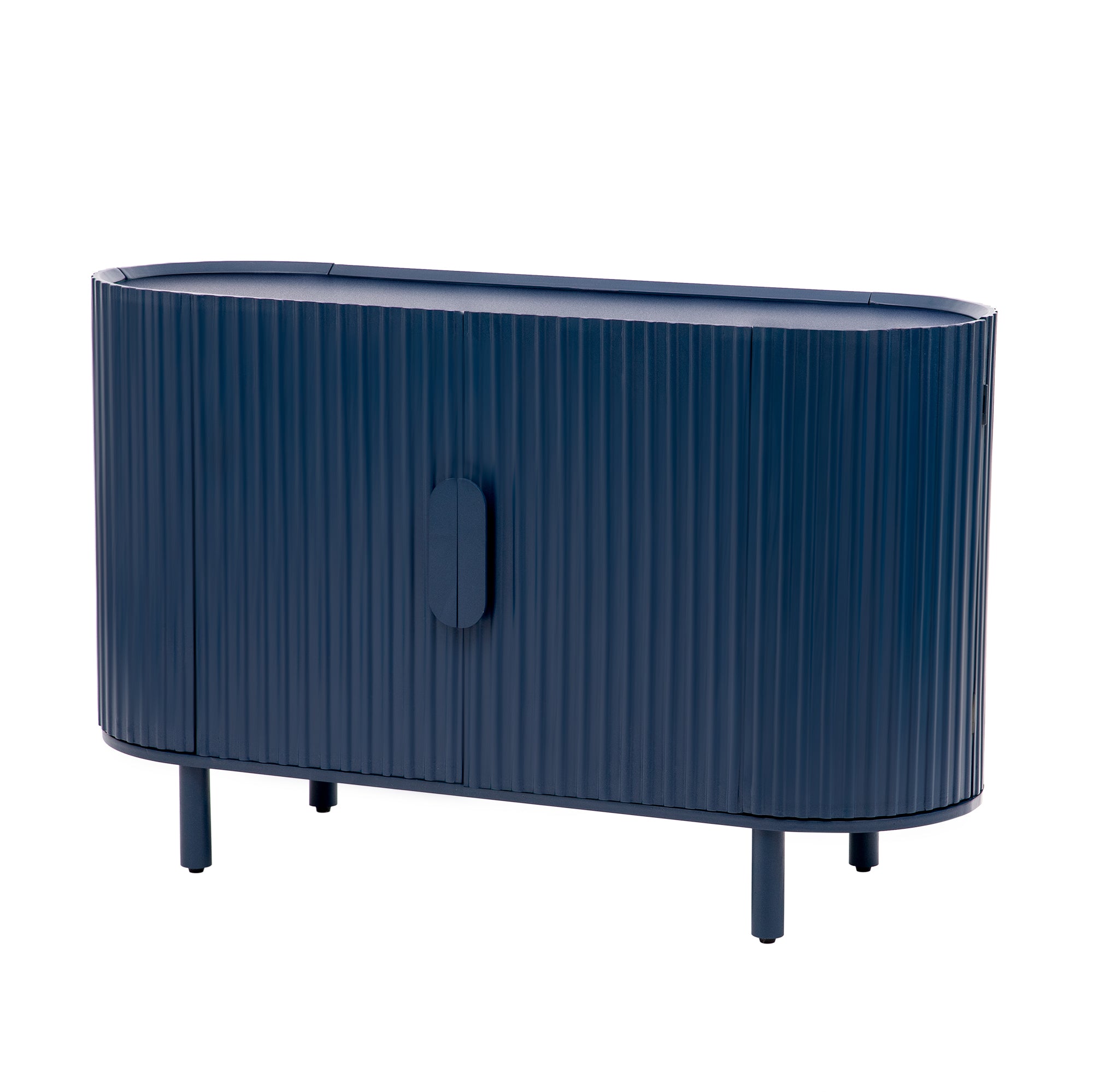 U Style Curved Design Light Luxury Sideboard with blue-mdf