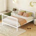 Convertible Crib Full Size Bed With Changing Table, White White Solid Wood