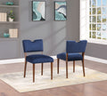 Bryson Navy Blue Velvet Dining Chair Set Of 2 Navy Blue Foam Solid Wood