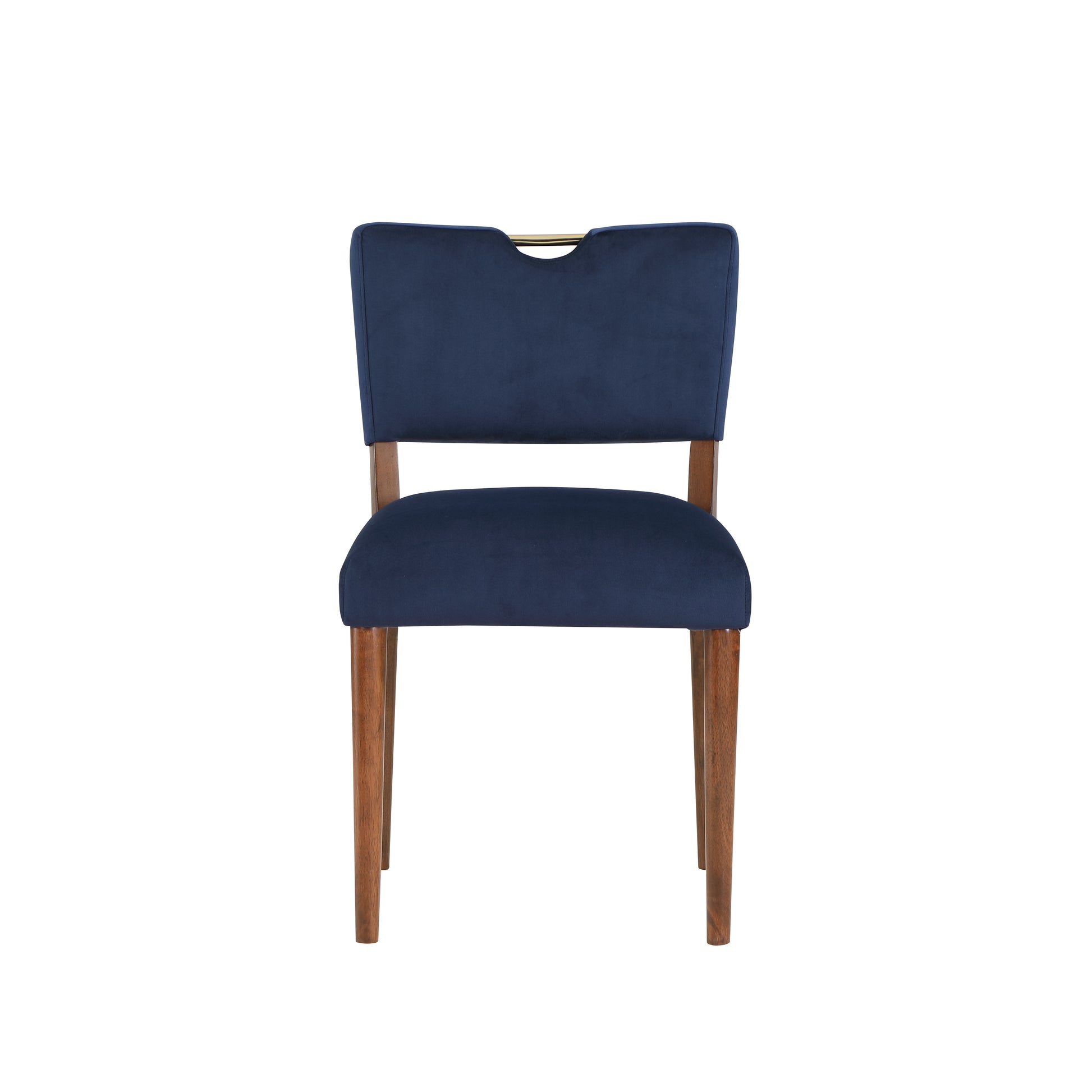 Bryson Navy Blue Velvet Dining Chair Set Of 2 Navy Blue Foam Solid Wood