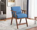 Contemporary Design 1Pc Counter Height Chair Stylish Durable Wooden Blue Fabric Upholstery Cushioned Seat Backrest Home Furniture Blue Dining Room Contemporary Wood