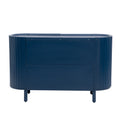 Curved Design Light Luxury Sideboard With Adjustable Shelves,Suitable For Living Room,Study And Entrance Blue Mdf