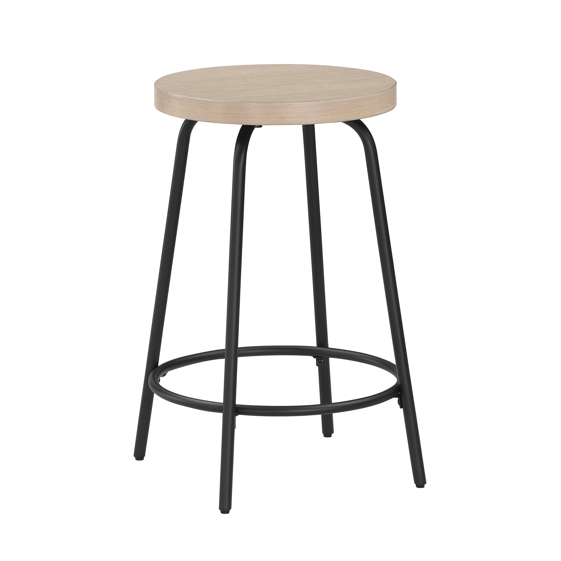 Cammie Backless Wood And Metal Counter Height Stool Natural Wood Wash Metal & Wood Metal & Wood