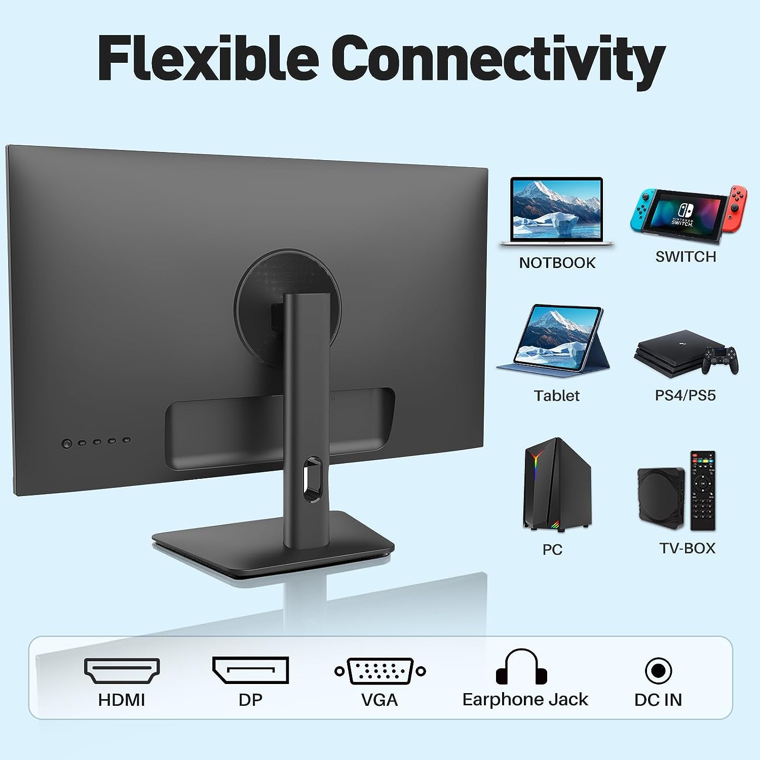 Sansui Monitor 24 Inch Ips Fhd 1080P 75Hz Hdr10 Computer Monitor With