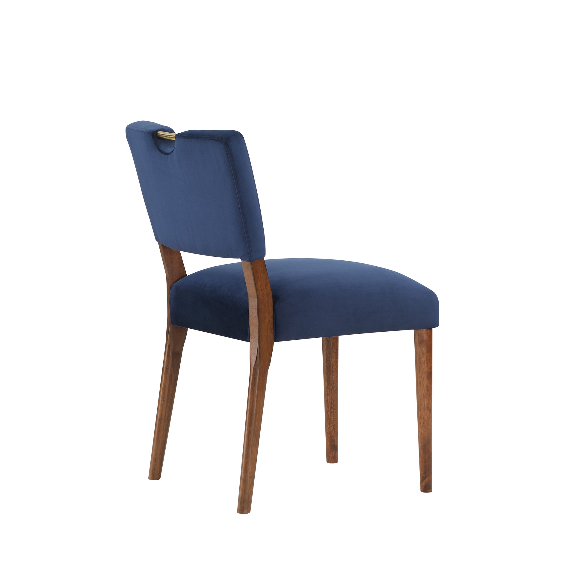 Bryson Navy Blue Velvet Dining Chair Set Of 2 Navy Blue Foam Solid Wood