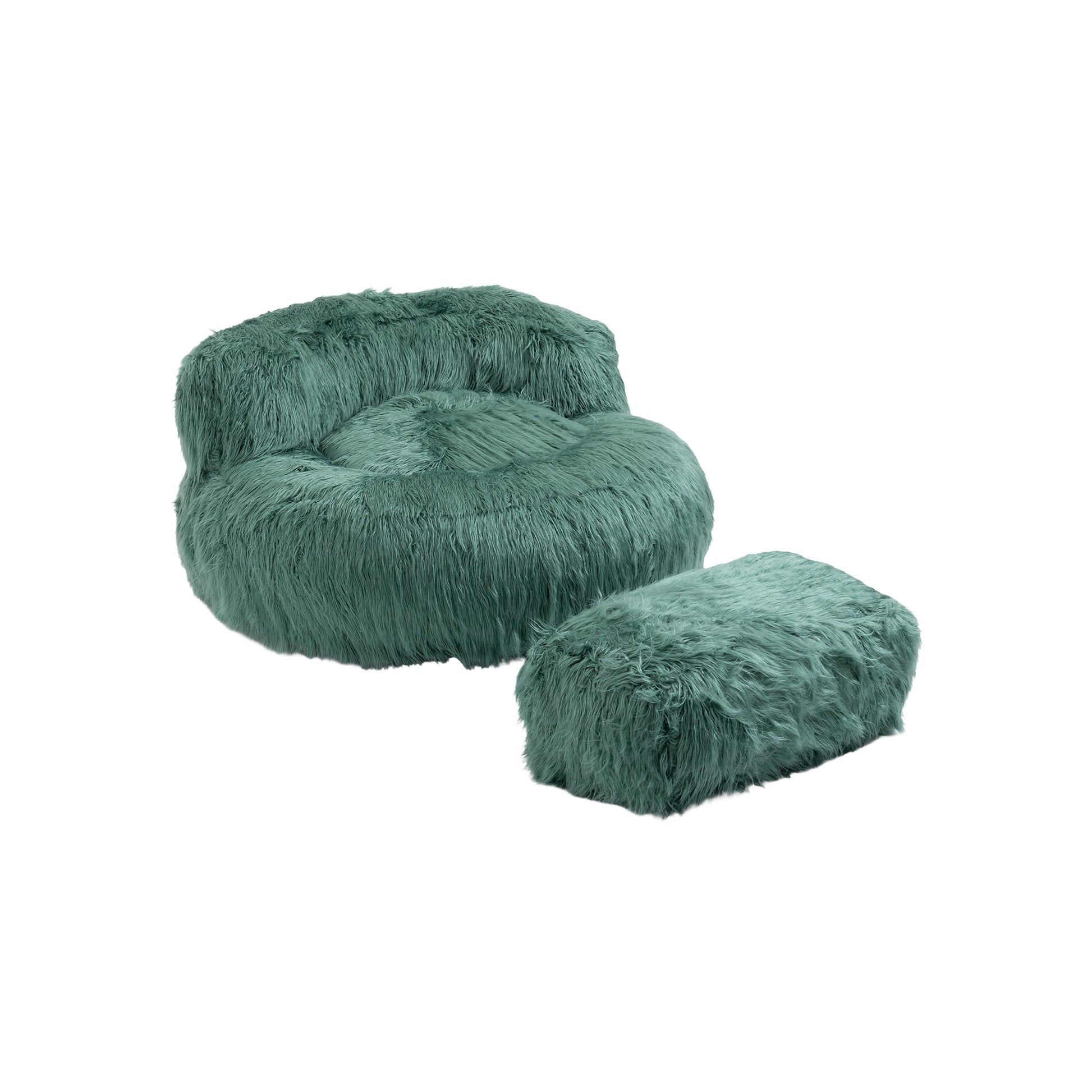 Coolmore Bean Bag Chair, Floor Sofa With Handle,Accent Sofa Chair With Ottoman For Gaming Reading Relaxing Mint Green Mint Green Plush