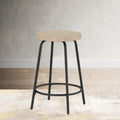 Cammie Backless Wood And Metal Counter Height Stool Natural Wood Wash Metal & Wood Metal & Wood