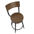 Devon Brown Wood And Metal Swivel Stool Chestnut Powder Coated Wipe Clean Transitional 1 Metal & Wood Metal & Wood