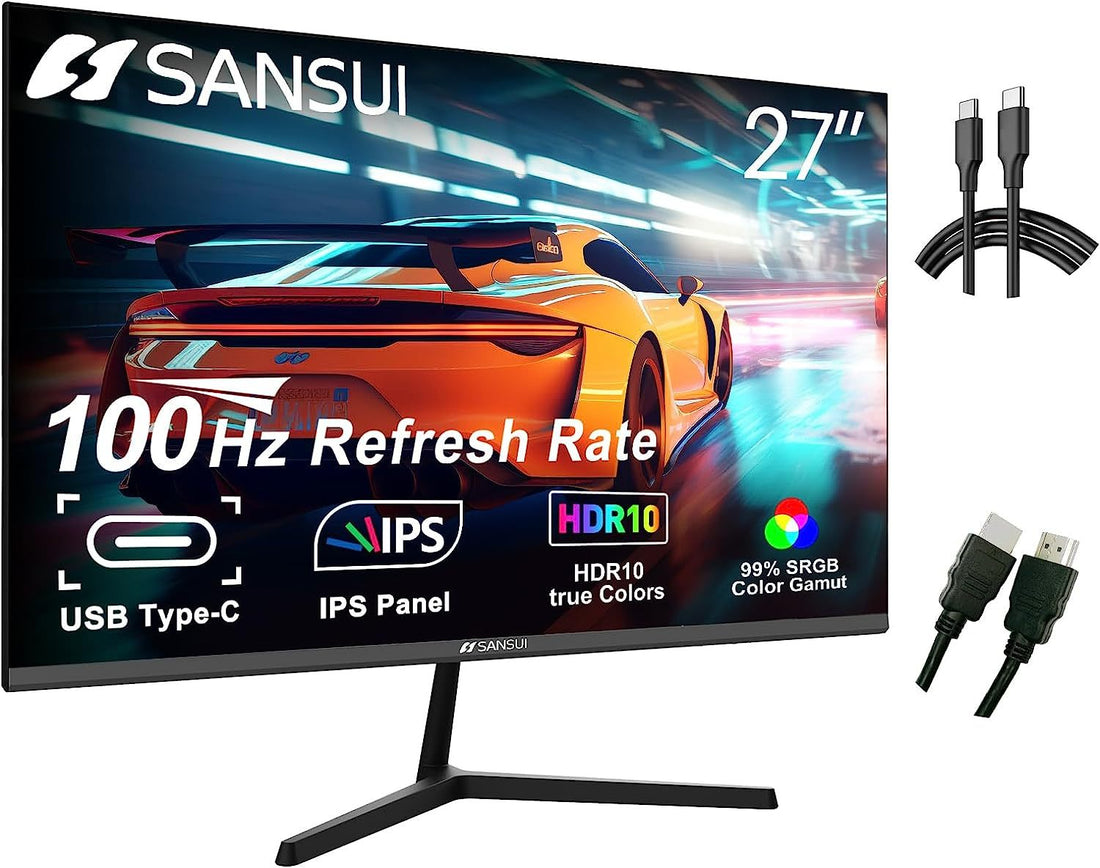 Sansui Computer Monitors 27 inch 100Hz IPS USB Type C black-pvc