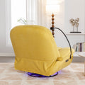 270 Degree Swivel Power Recliner With Voice Control, Bluetooth Music Player,Usb Ports, Atmosphere Lamp, Hidden Arm Storage And Mobile Phone Holder For Living Room, Bedroom, Apartment, Yellow Yellow Foam Linen