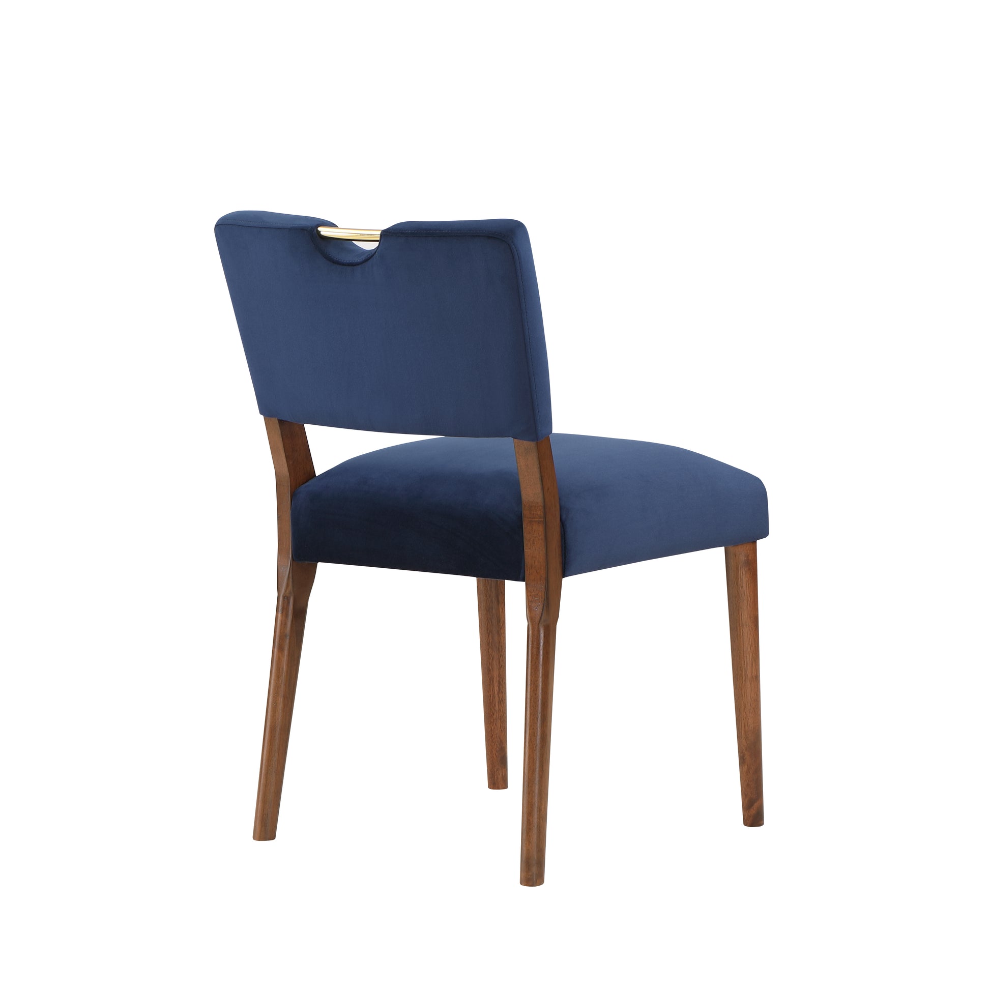 Bryson Navy Blue Velvet Dining Chair Set Of 2 Navy Blue Foam Solid Wood