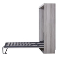 Twin Size Murphy Bed, Can Be Folded Into A Cabinet, Gray Twin Box Spring Not Required Grey Murphy Solid Wood Mdf