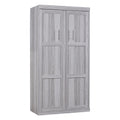 Twin Size Murphy Bed, Can Be Folded Into A Cabinet, Gray Twin Box Spring Not Required Grey Murphy Solid Wood Mdf