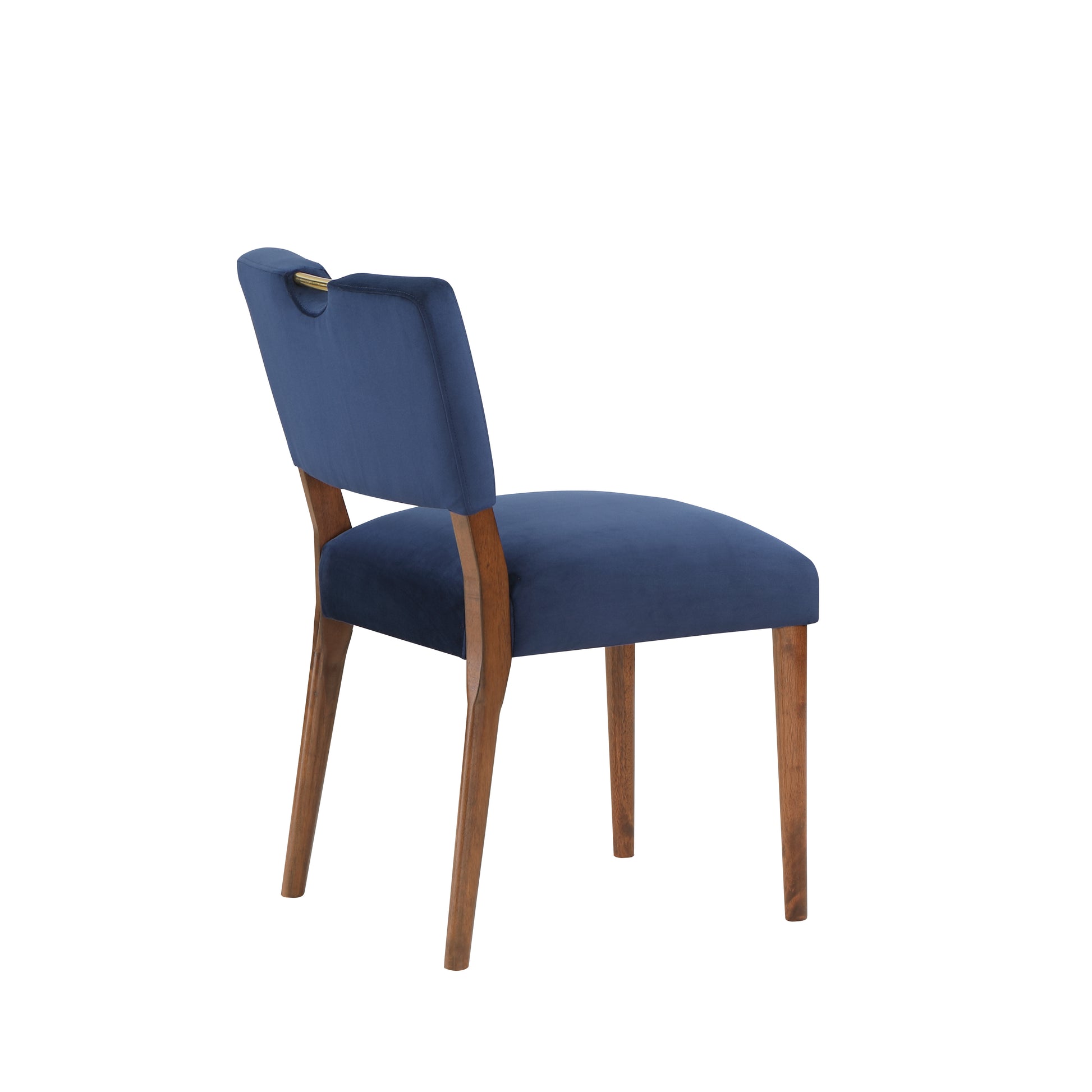 Bryson Navy Blue Velvet Dining Chair Set Of 2 Navy Blue Foam Solid Wood