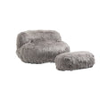 Coolmore Bean Bag Chair, Floor Sofa With Handle,Accent Sofa Chair With Ottoman For Gaming Reading Relaxing Gray Gray Plush