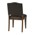 Dahlia Brown Faux Leather Dining Chair With Nail Heads Set Of 2 Brown Foam Solid Wood