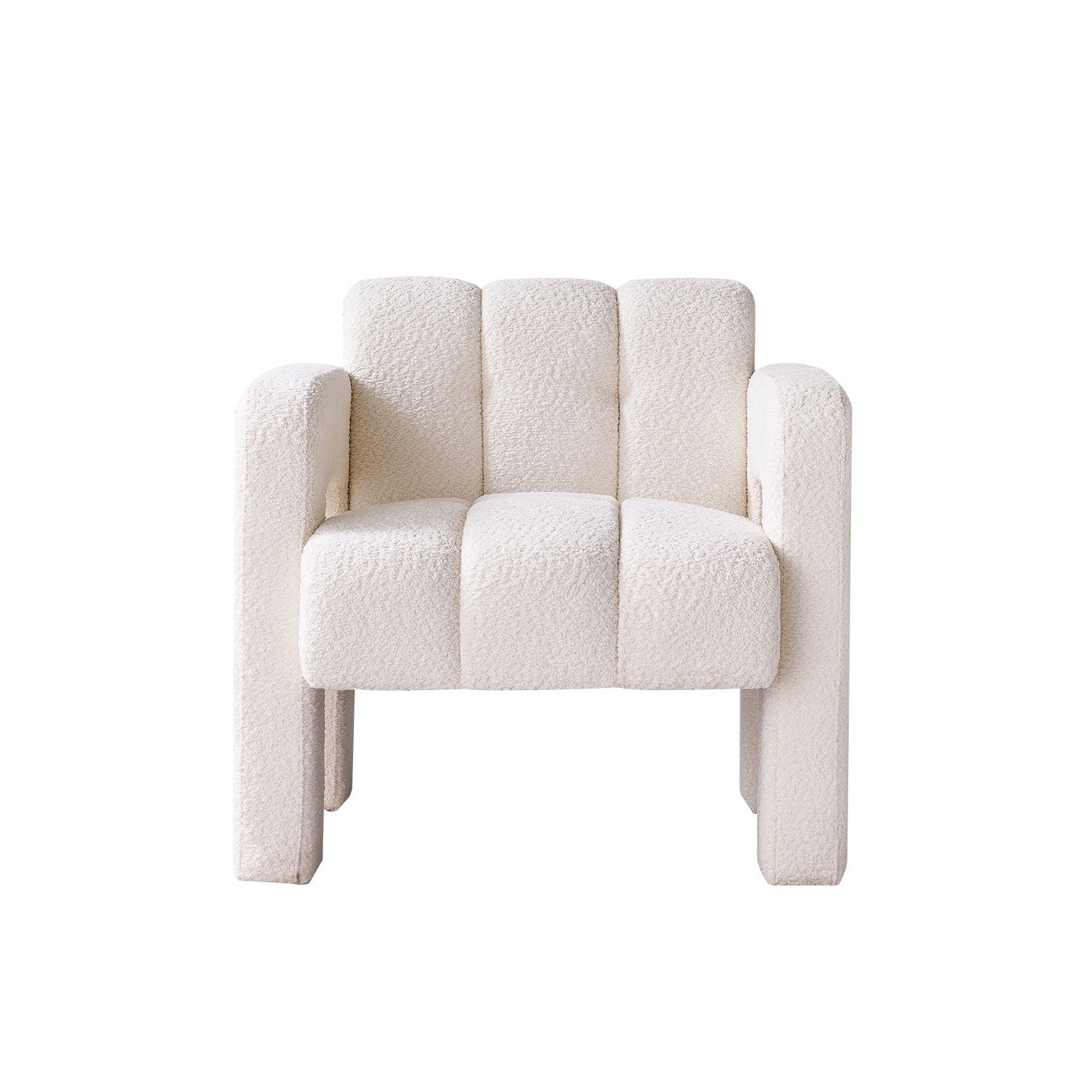 31.10" Wide Boucle Upholstered Accent Chair beige-primary living space-modern-fiber foam and