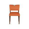 Bryson Burnt Orange Velvet Dining Chair Set Of 2 Orange Foam Solid Wood