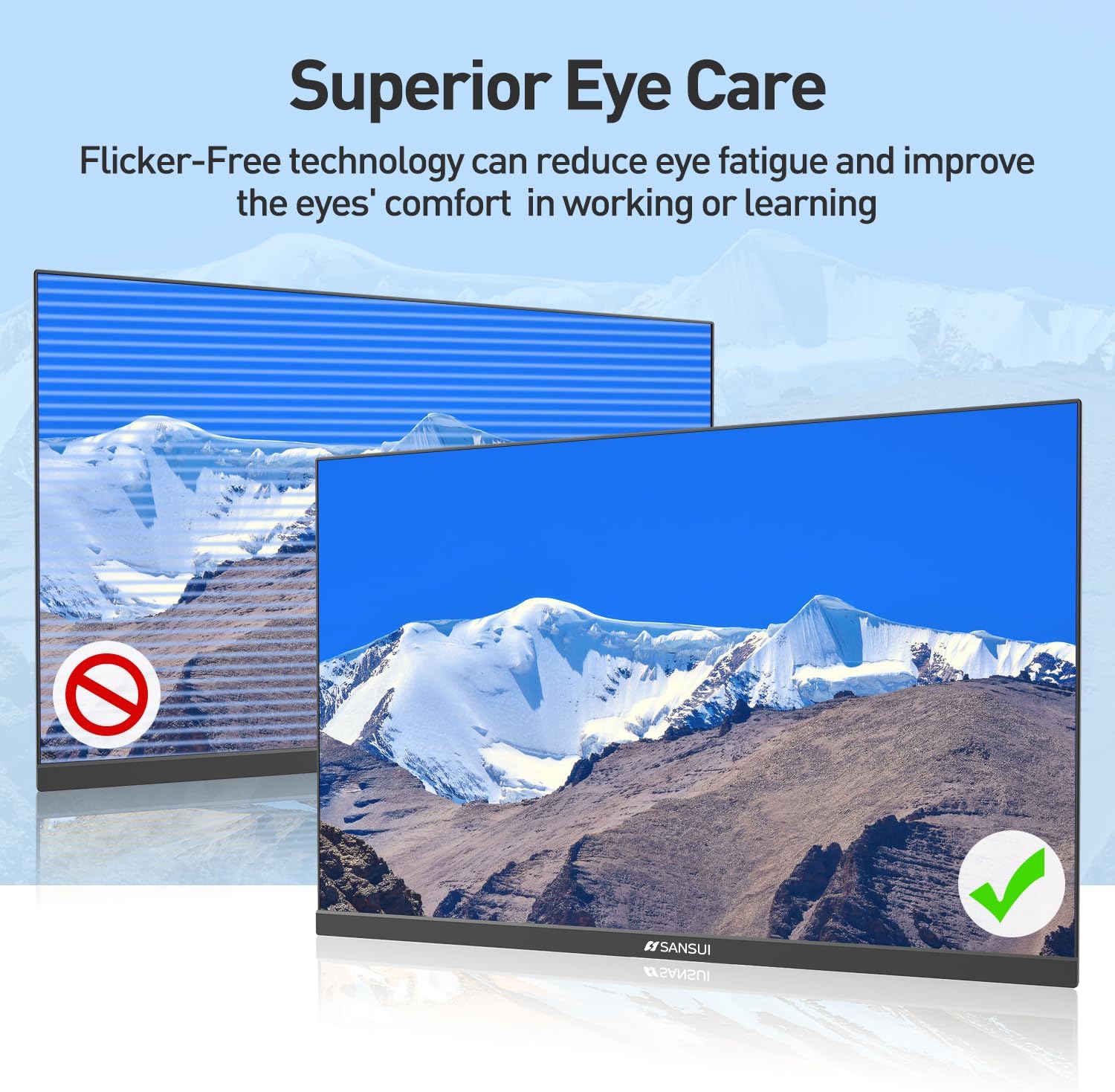 Sansui Monitor 24 Inch Ips Fhd 1080P 75Hz Hdr10 Computer Monitor With