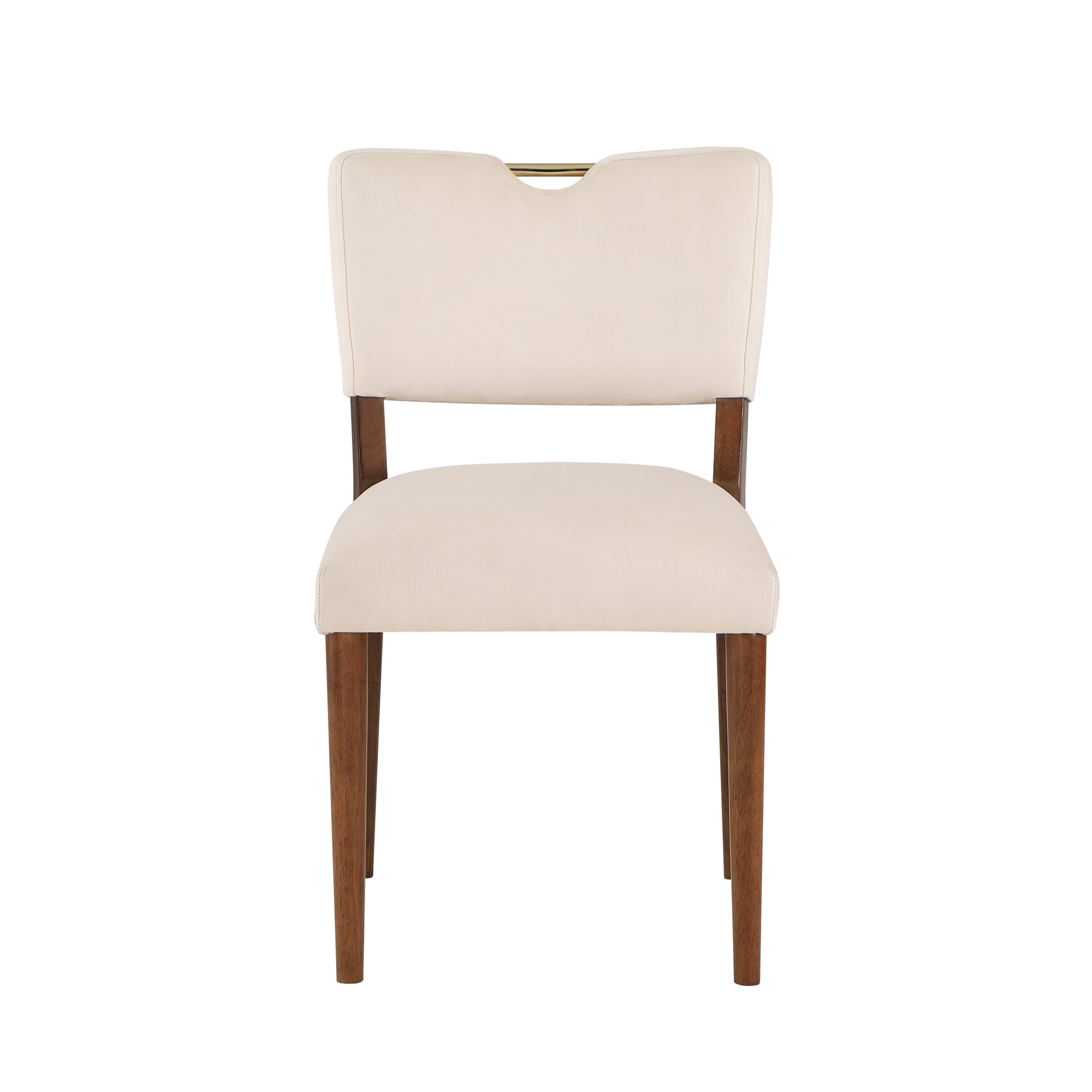 Bryson Sea Oat Velvet Dining Chair Set Of 2 Beige Foam Solid Wood