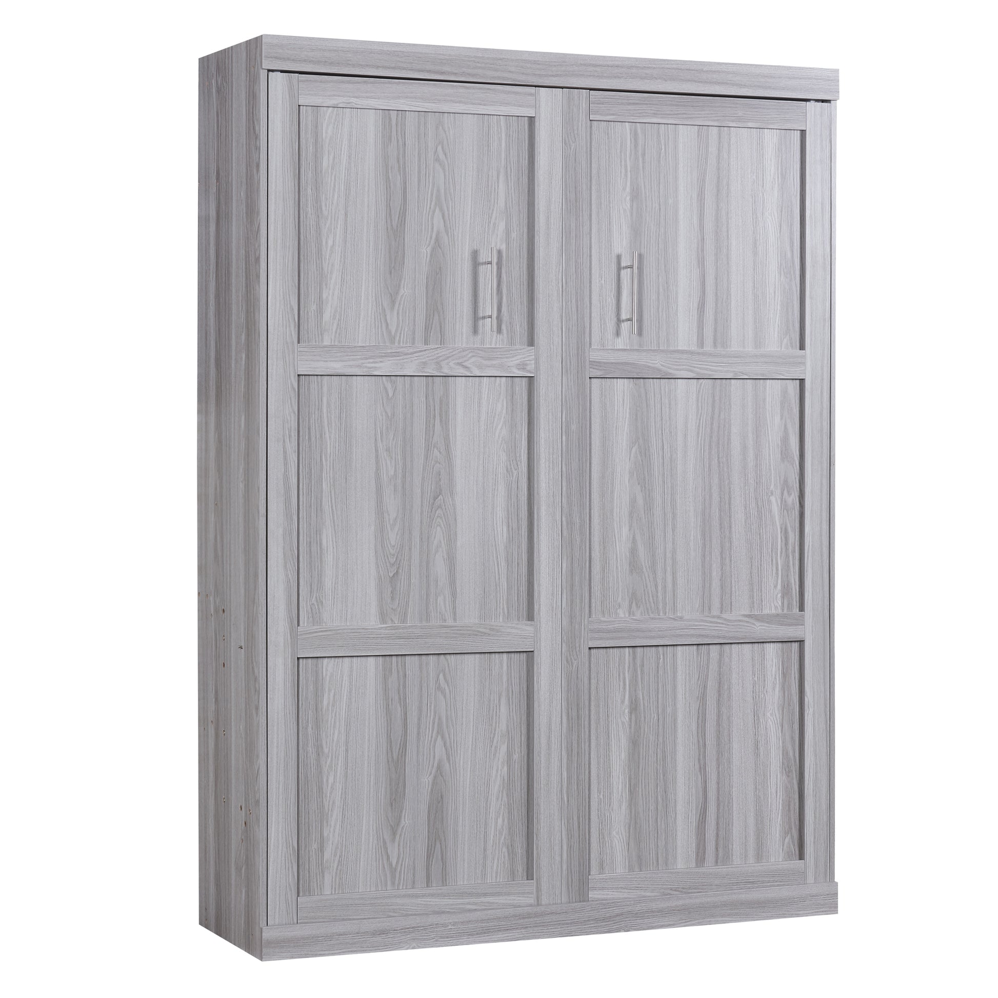 Full Size Murphy Bed, Can Be Folded Into A Cabinet, Gray Box Spring Not Required Full Grey Murphy Solid Wood Mdf