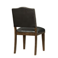 Dahlia Brown Faux Leather Dining Chair With Nail Heads Set Of 2 Brown Foam Solid Wood