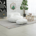 Coolmore Bean Bag Chair, Floor Sofa With Handle,Accent Sofa Chair With Ottoman For Gaming Reading Relaxing White White Foam Plush