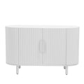 Curved Design Light Luxury Sideboard With Adjustable Shelves,Suitable For Living Room,Study And Entrance White Mdf