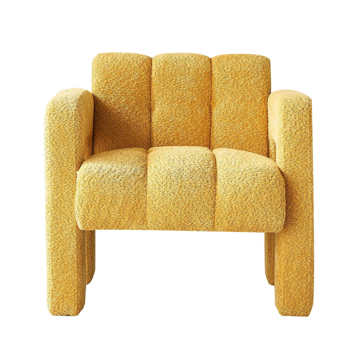 31.10" Wide Boucle Upholstered Accent Chair yellow-primary living space-modern-fiber foam and