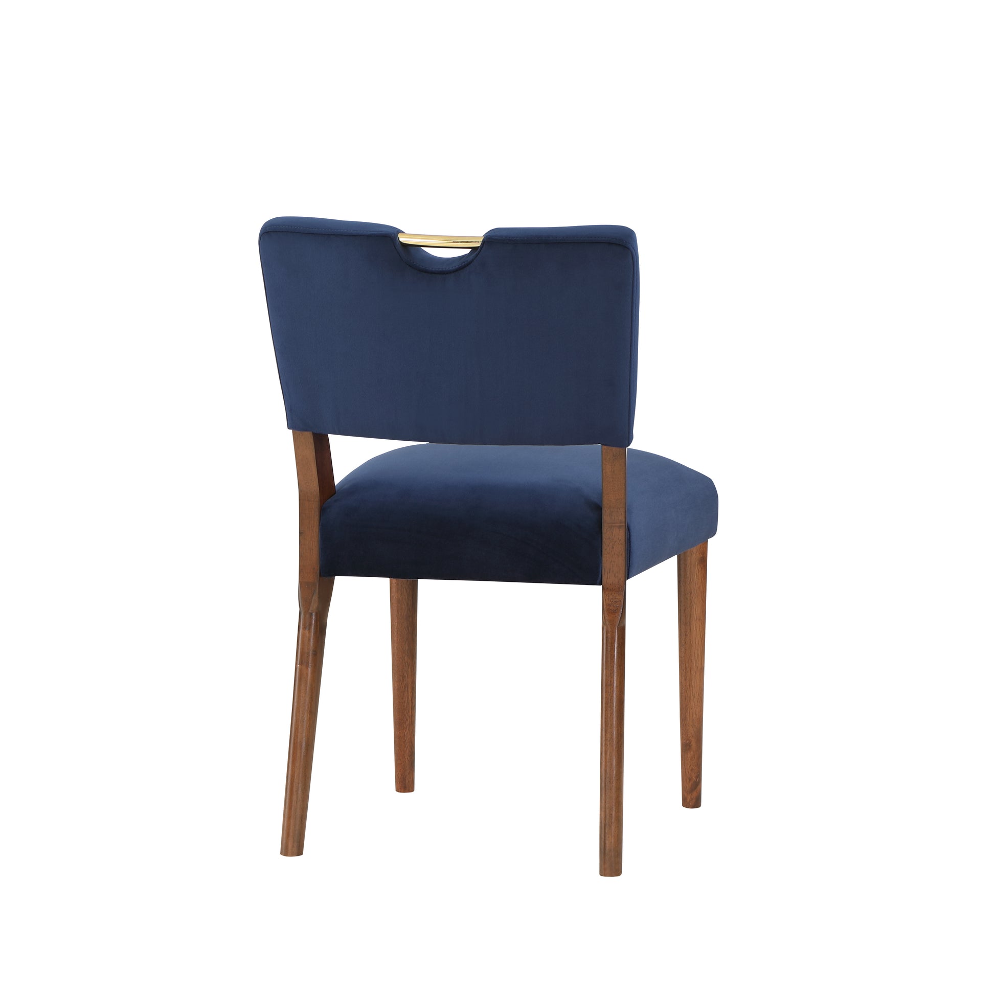 Bryson Navy Blue Velvet Dining Chair Set Of 2 Navy Blue Foam Solid Wood