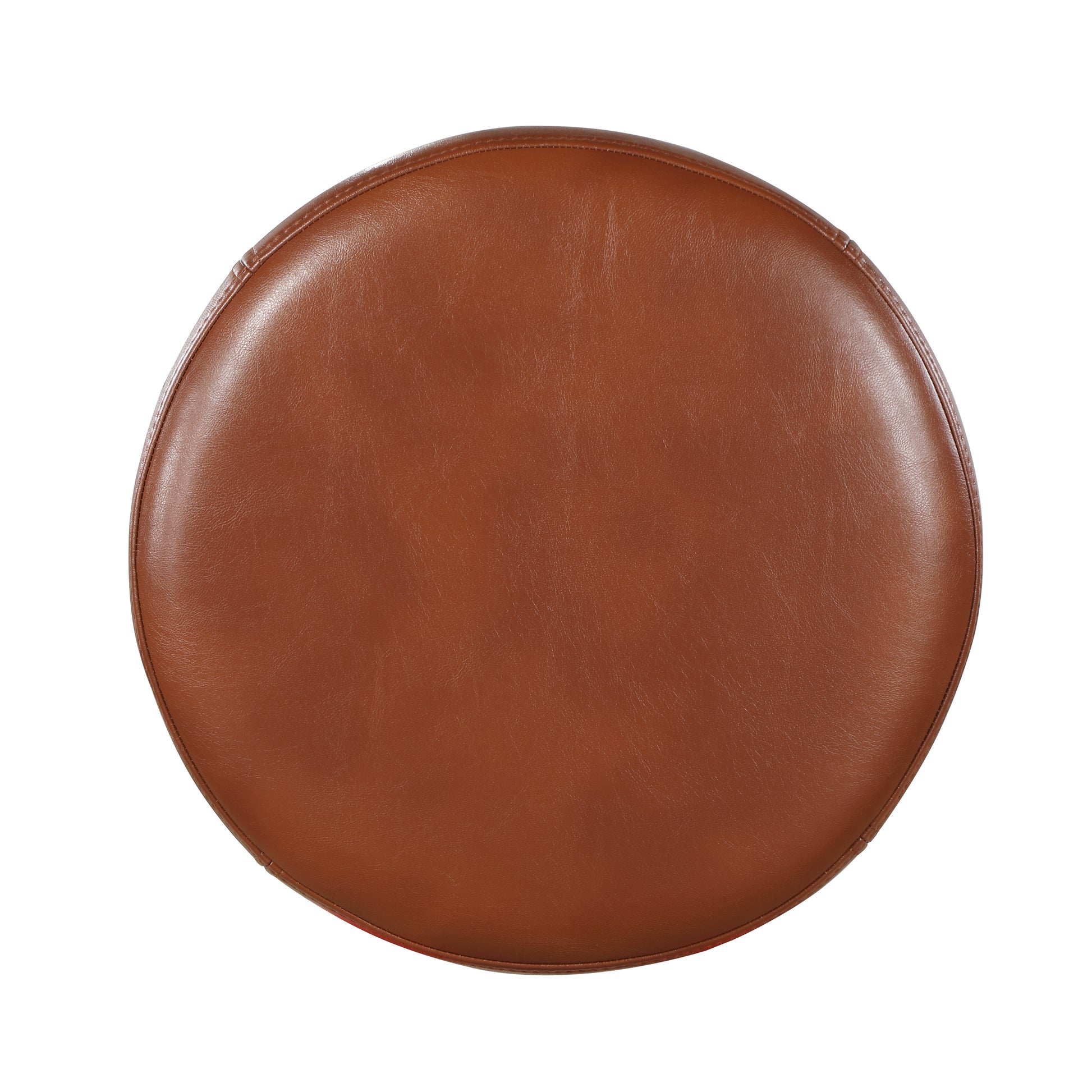 Michael Caramel Faux Leather And Metal Backless Counter Height Stool Caramel Foam Solid Wood