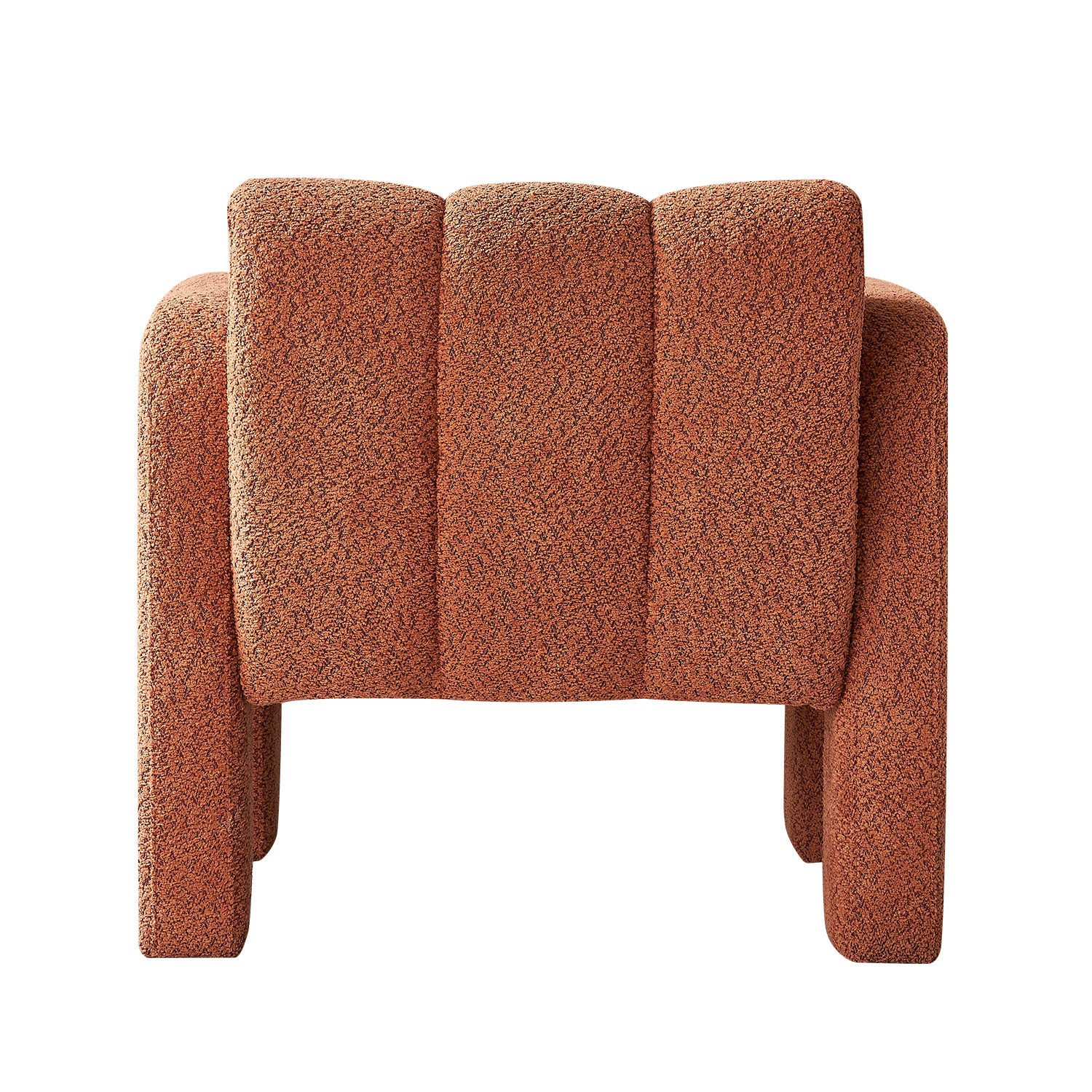 31.10" Wide Boucle Upholstered Accent Chair Orange Primary Living Space Modern Fiber Foam And Polyester Fiber Pad Boucle