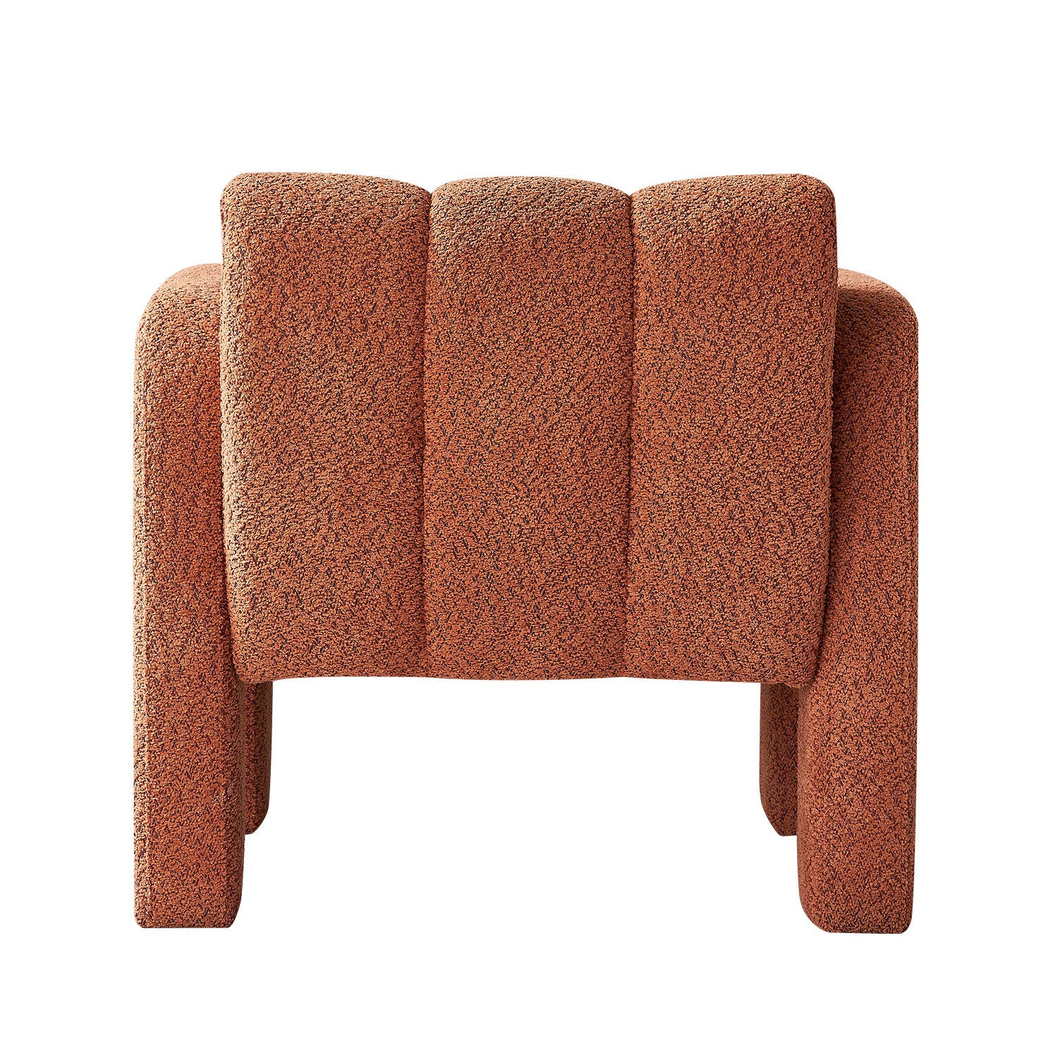 31.10" Wide Boucle Upholstered Accent Chair orange-primary living space-modern-fiber foam and