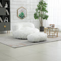 Coolmore Bean Bag Chair, Floor Sofa With Handle,Accent Sofa Chair With Ottoman For Gaming Reading Relaxing White White Foam Plush