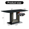 Table And Chair Set, 1 Table, 4 Pu Chairs. Black Imitation Marble Pattern Desktop. Black Mdf Table Legs. Chair With Orange Dark Gray Dual Tone Pu Leather Backrest And Black Metal Legs F Sq C 007 Black Mdf Glass