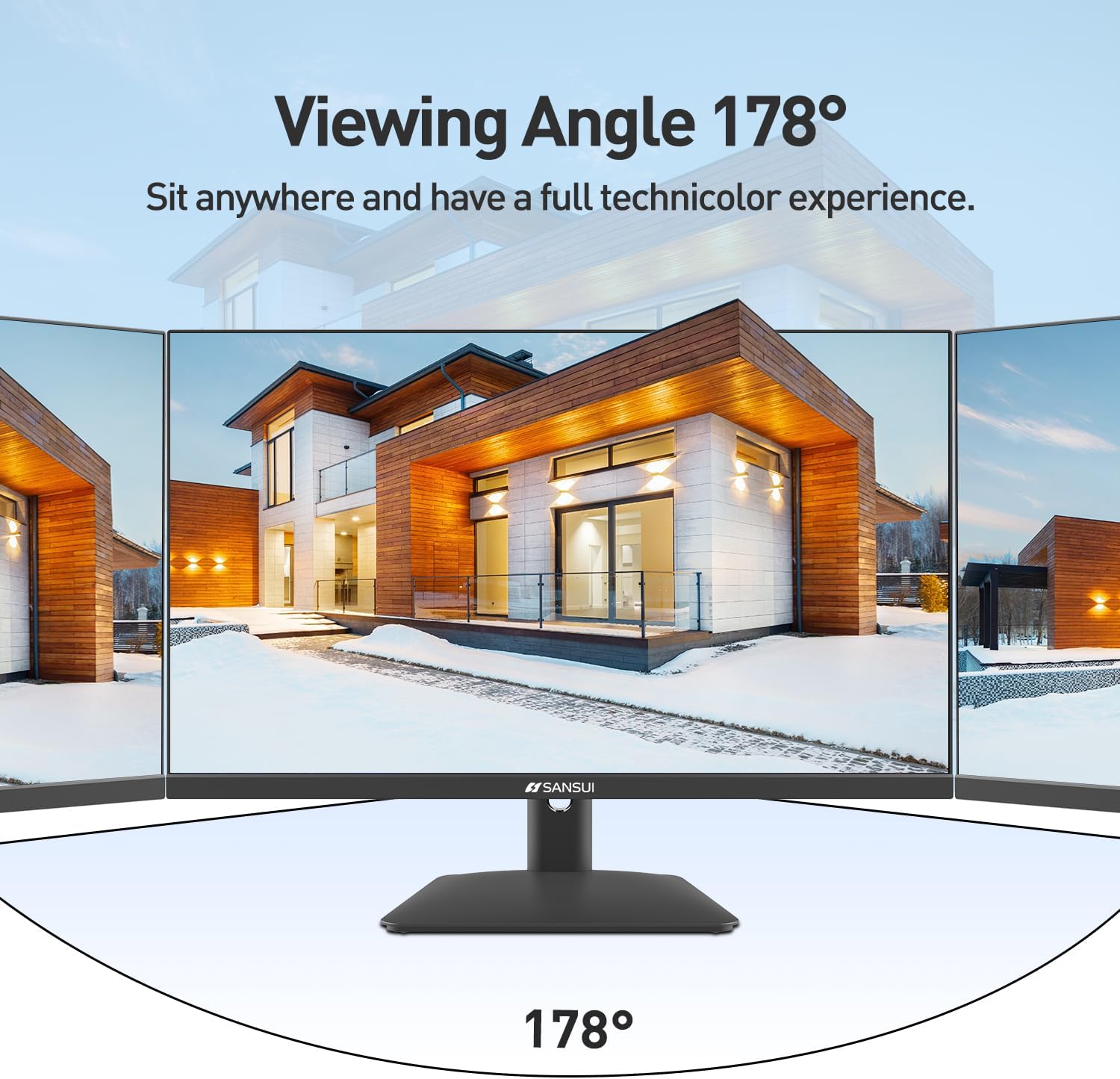 Sansui Monitor 24 Inch Ips Fhd 1080P 75Hz Hdr10 Computer Monitor With
