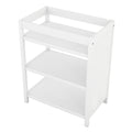 Convertible Crib Full Size Bed With Changing Table, White White Solid Wood