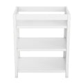 Convertible Crib Full Size Bed With Changing Table, White White Solid Wood