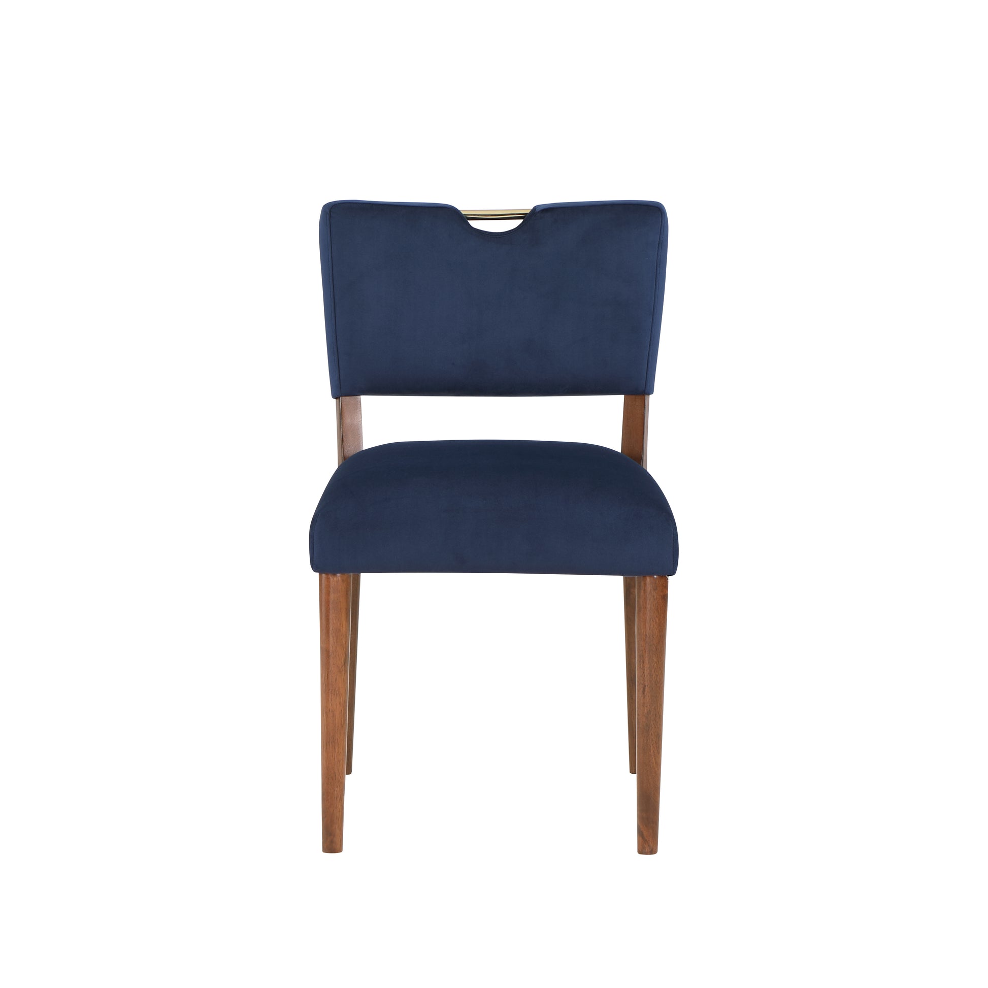 Bryson Navy Blue Velvet Dining Chair Set Of 2 Navy Blue Foam Solid Wood