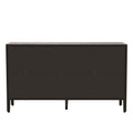 Storage Cabinet Sideboard Wooden Cabinet With 4 Metal Handles ,4 Shelves And 4 Doors For Hallway, Entryway, Living Room Walnut Mdf