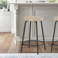 Cammie Backless Wood And Metal Counter Height Stool Natural Wood Wash Metal & Wood Metal & Wood