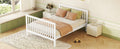 Convertible Crib Full Size Bed With Changing Table, White White Solid Wood